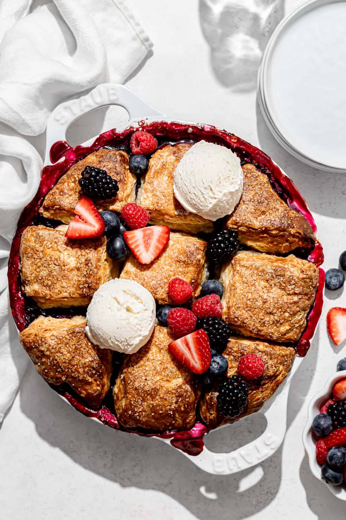 Mixed Berry Cobbler with Buttermilk Biscuits