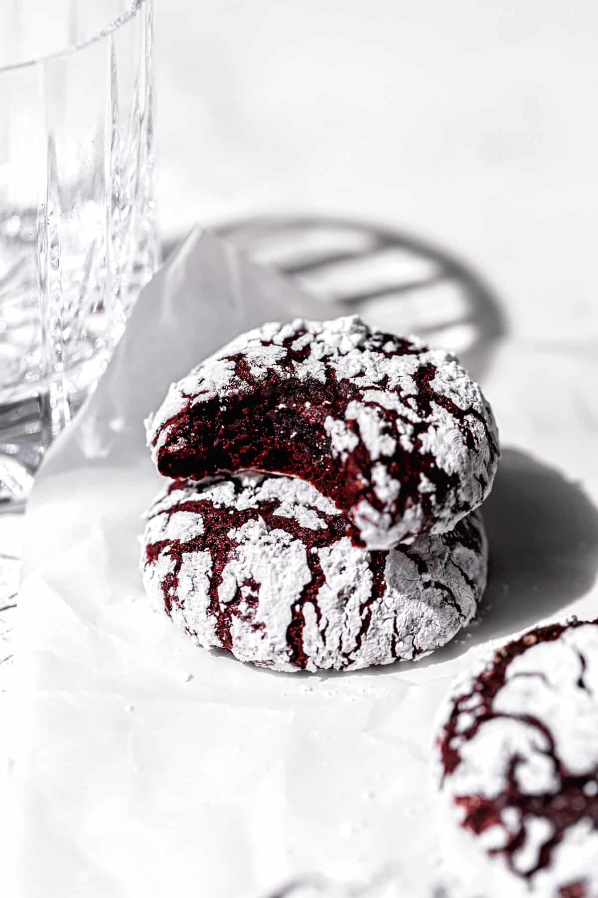 Red Velvet Crinkle Cookies