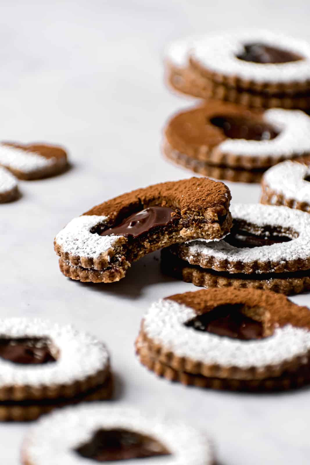 Chocolate Espresso Linzer Cookies