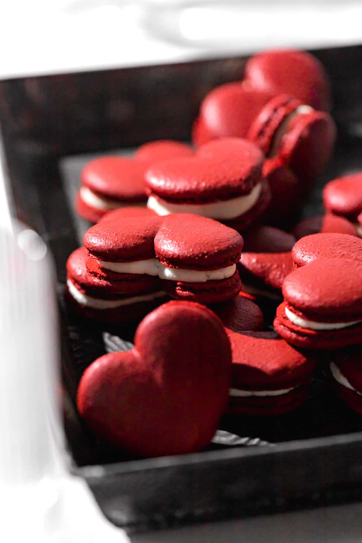 Red Velvet Macarons with Mascarpone Frosting