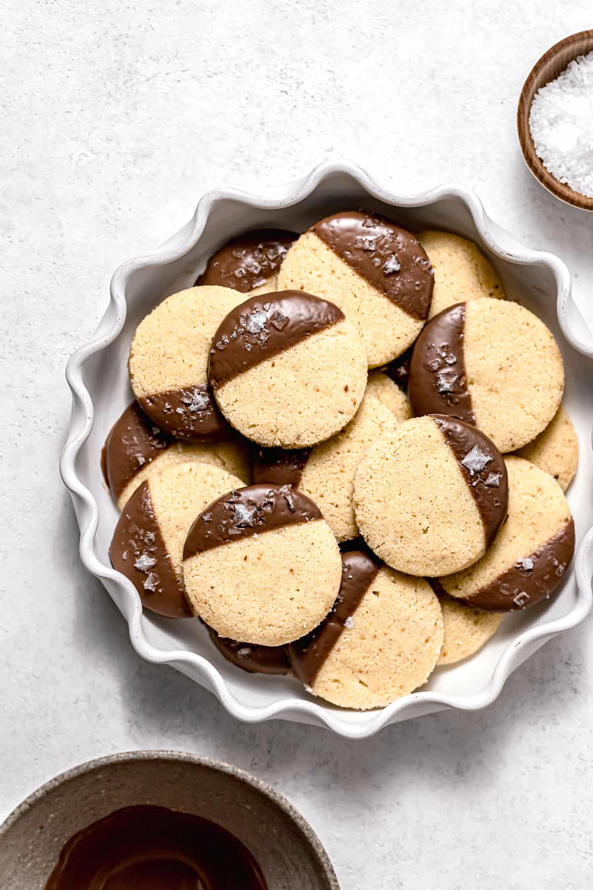 Chocolate Dipped Brown Butter Shortbread Cookies