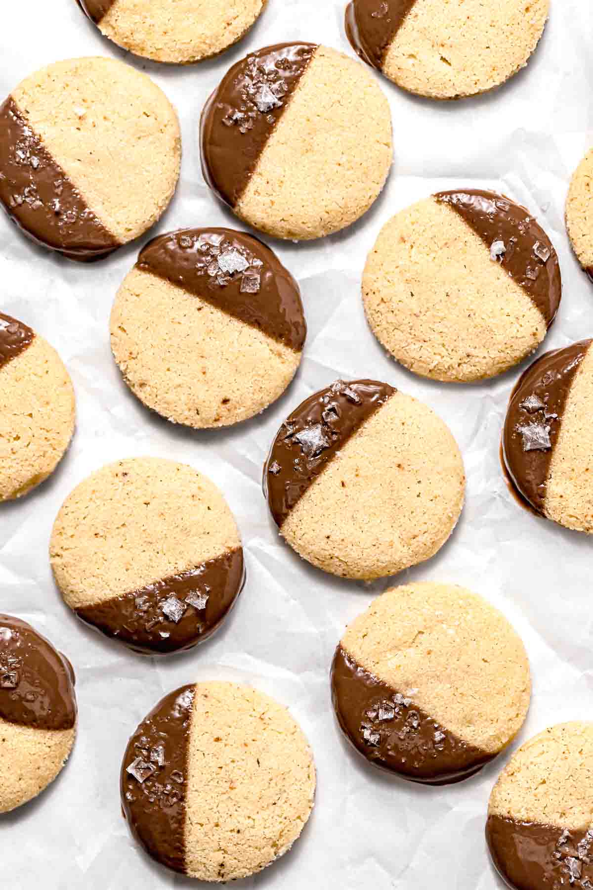 Chocolate Dipped Brown Butter Shortbread Cookies