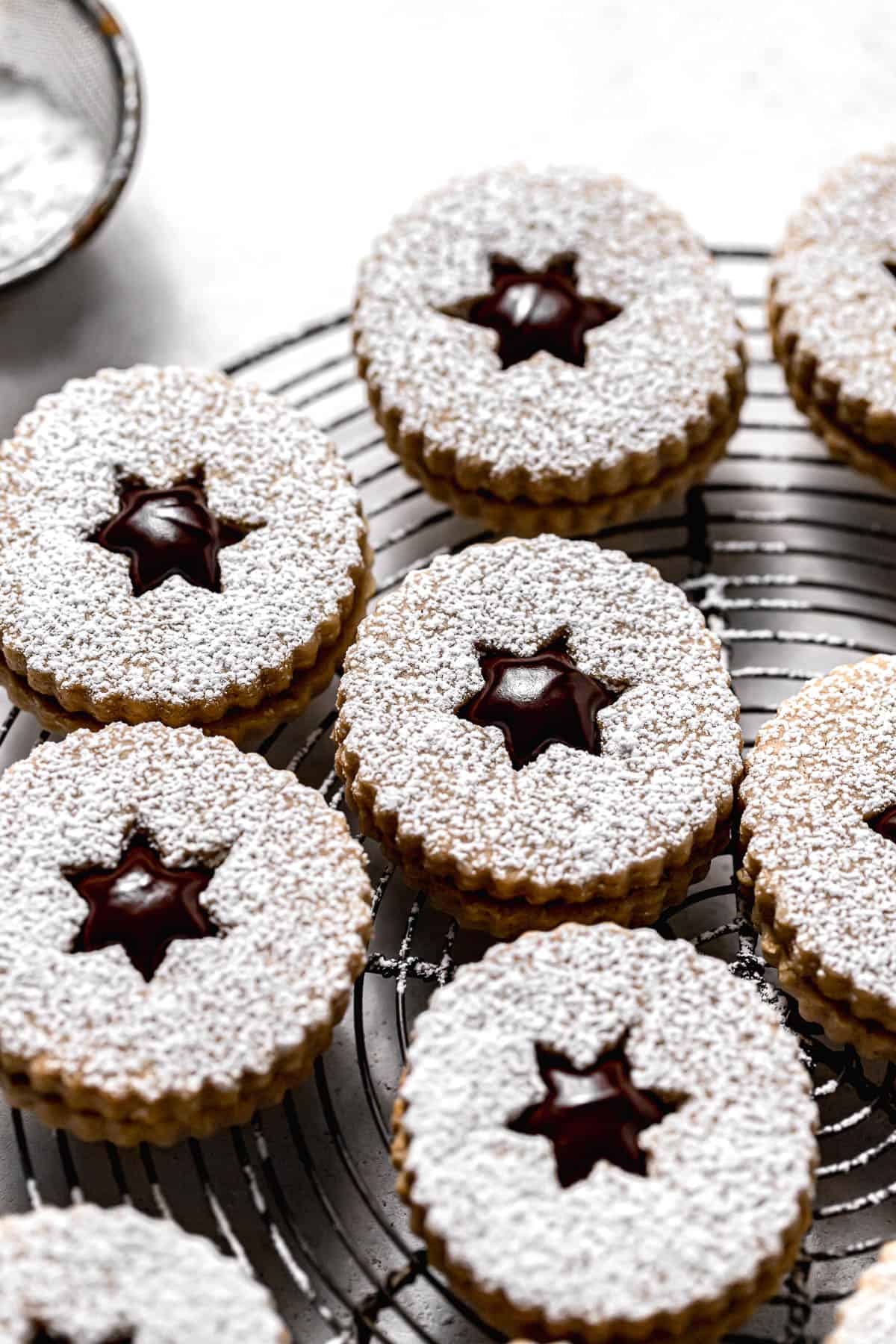 Chocolate Chai Linzer Cookies