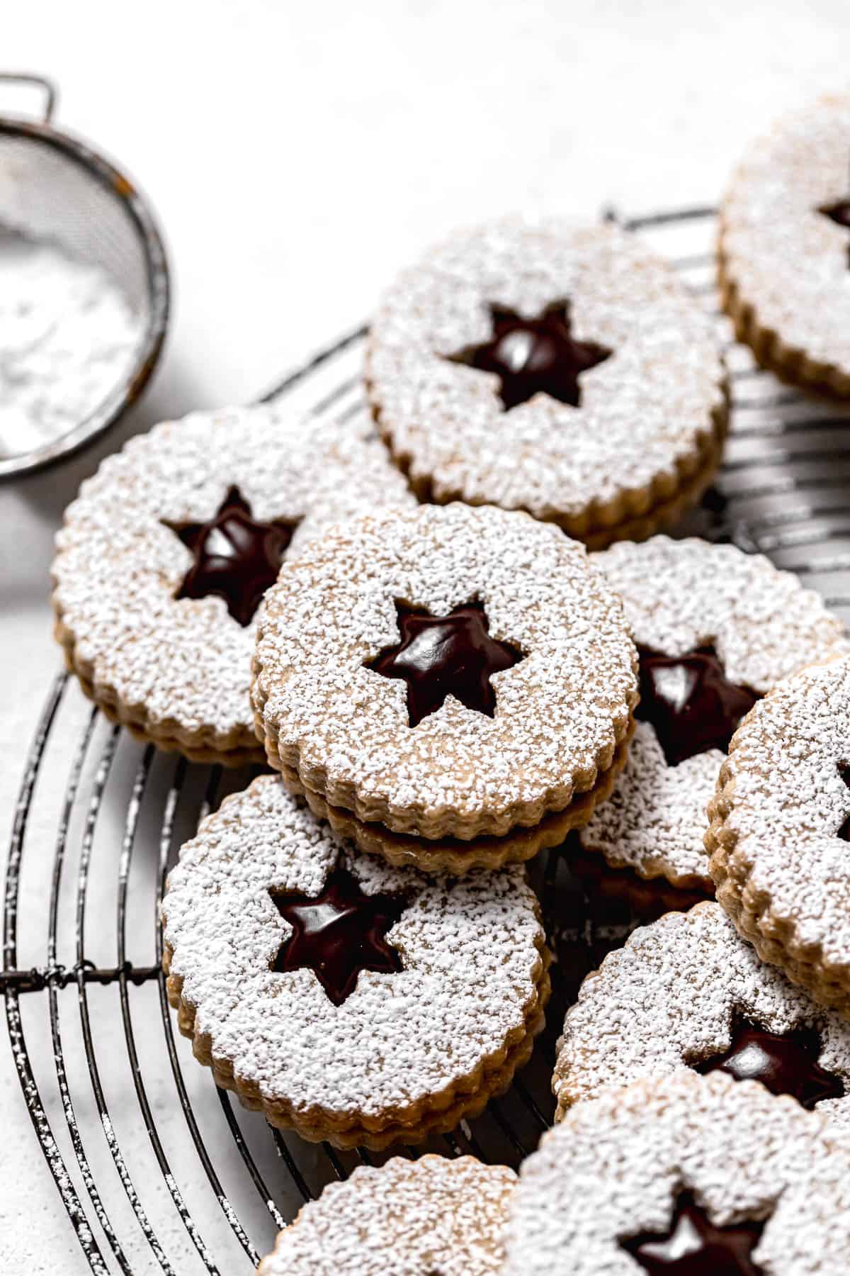 Chocolate Chai Linzer Cookies