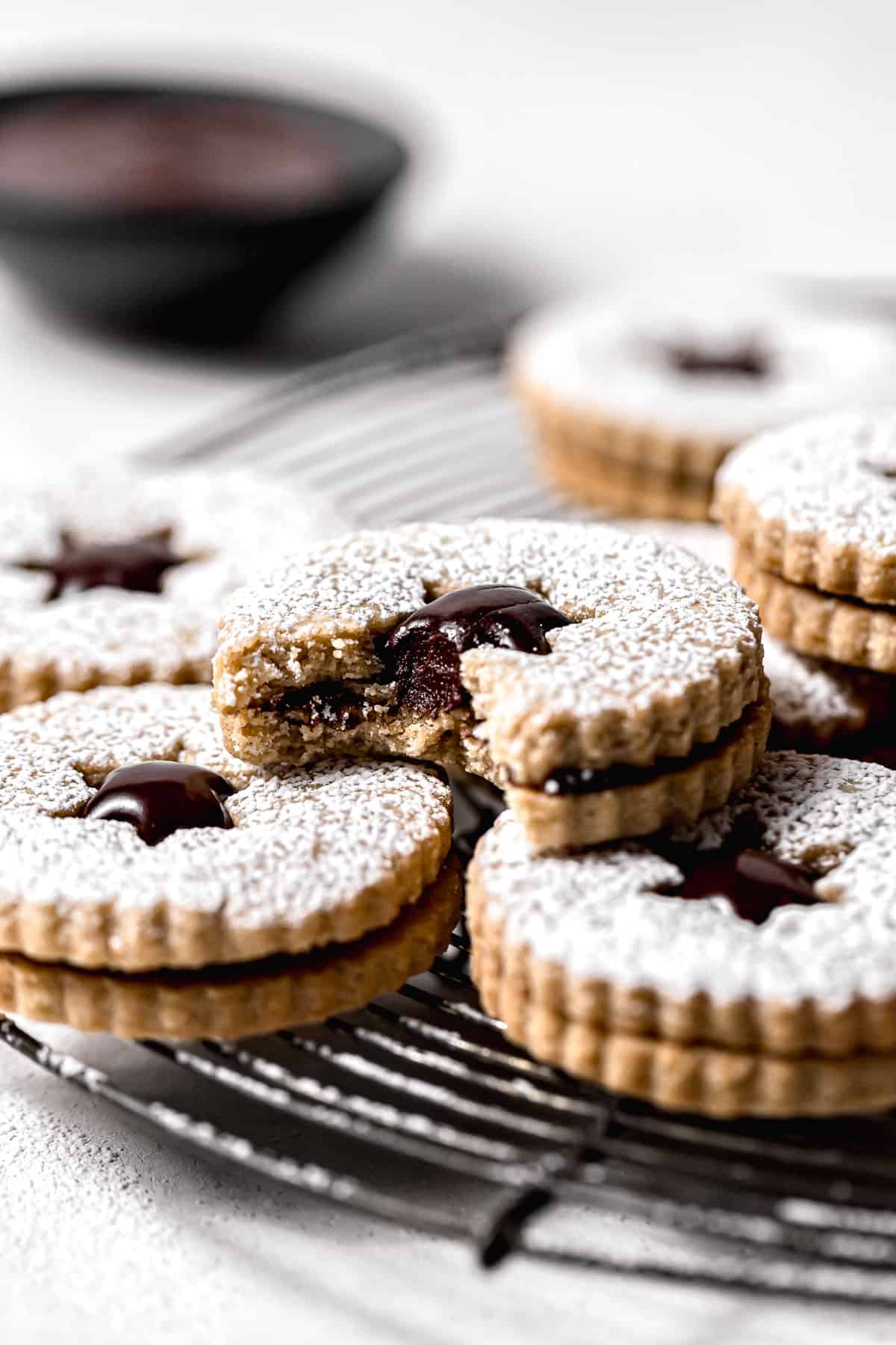 Chocolate Chai Linzer Cookies