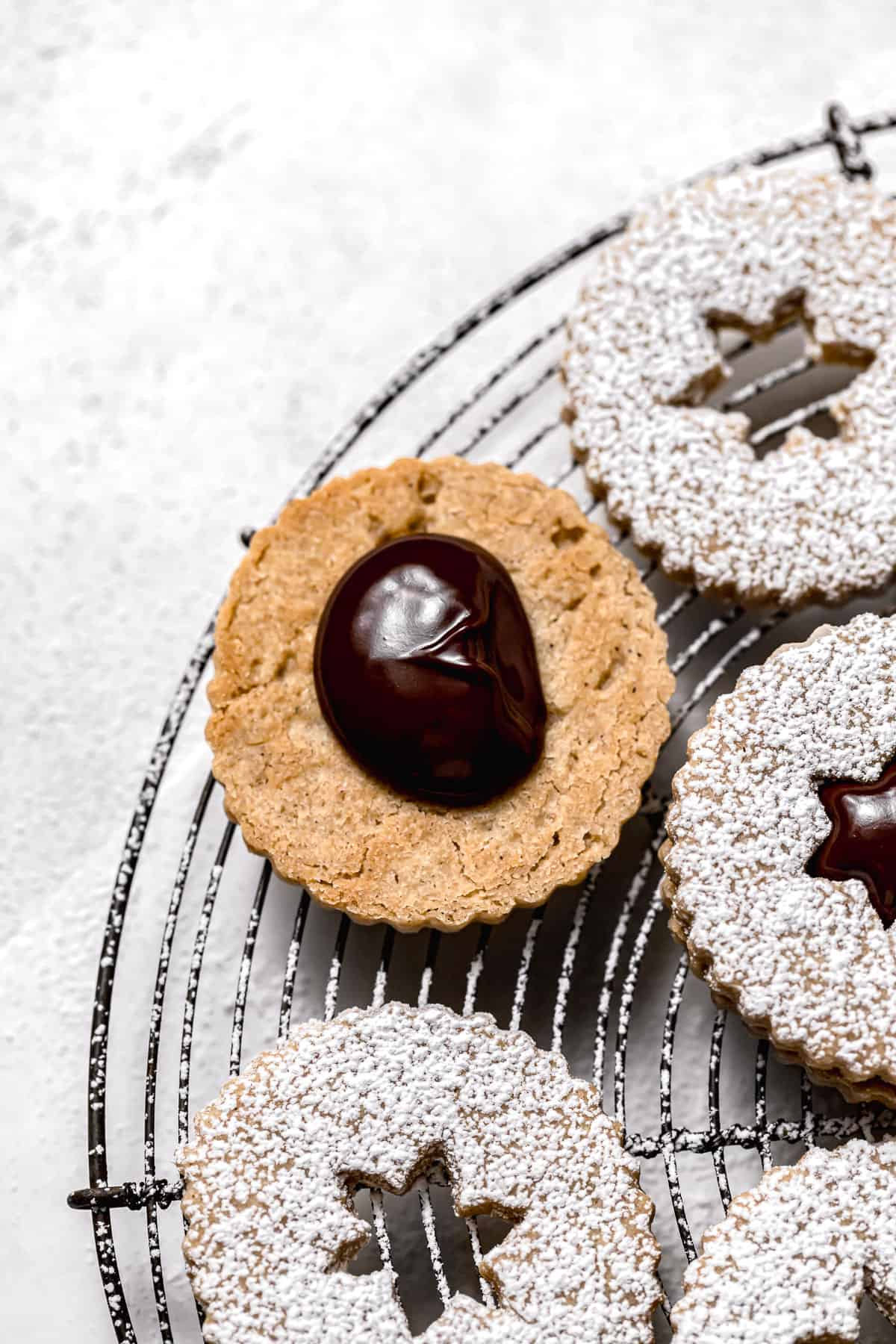 Chocolate Chai Linzer Cookies