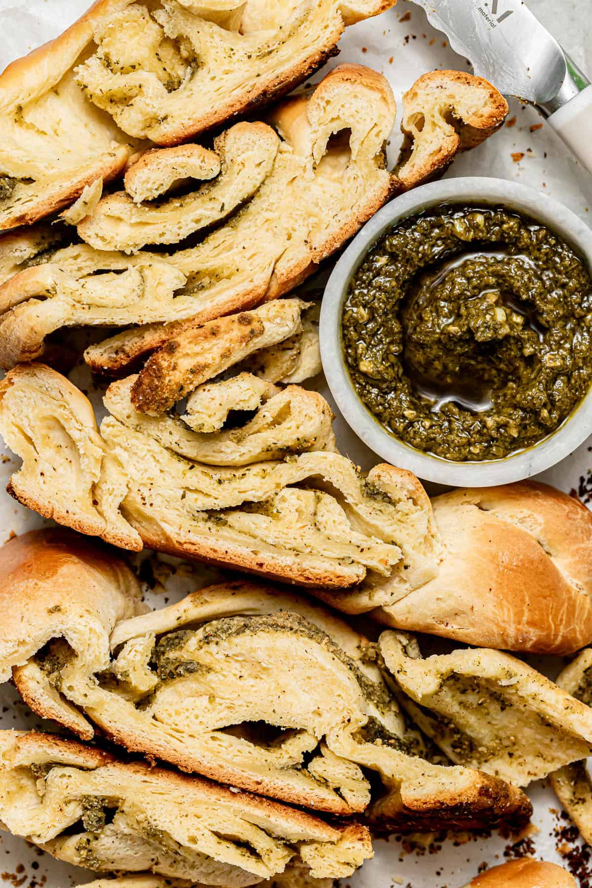 Pesto Brioche Swirl Bread