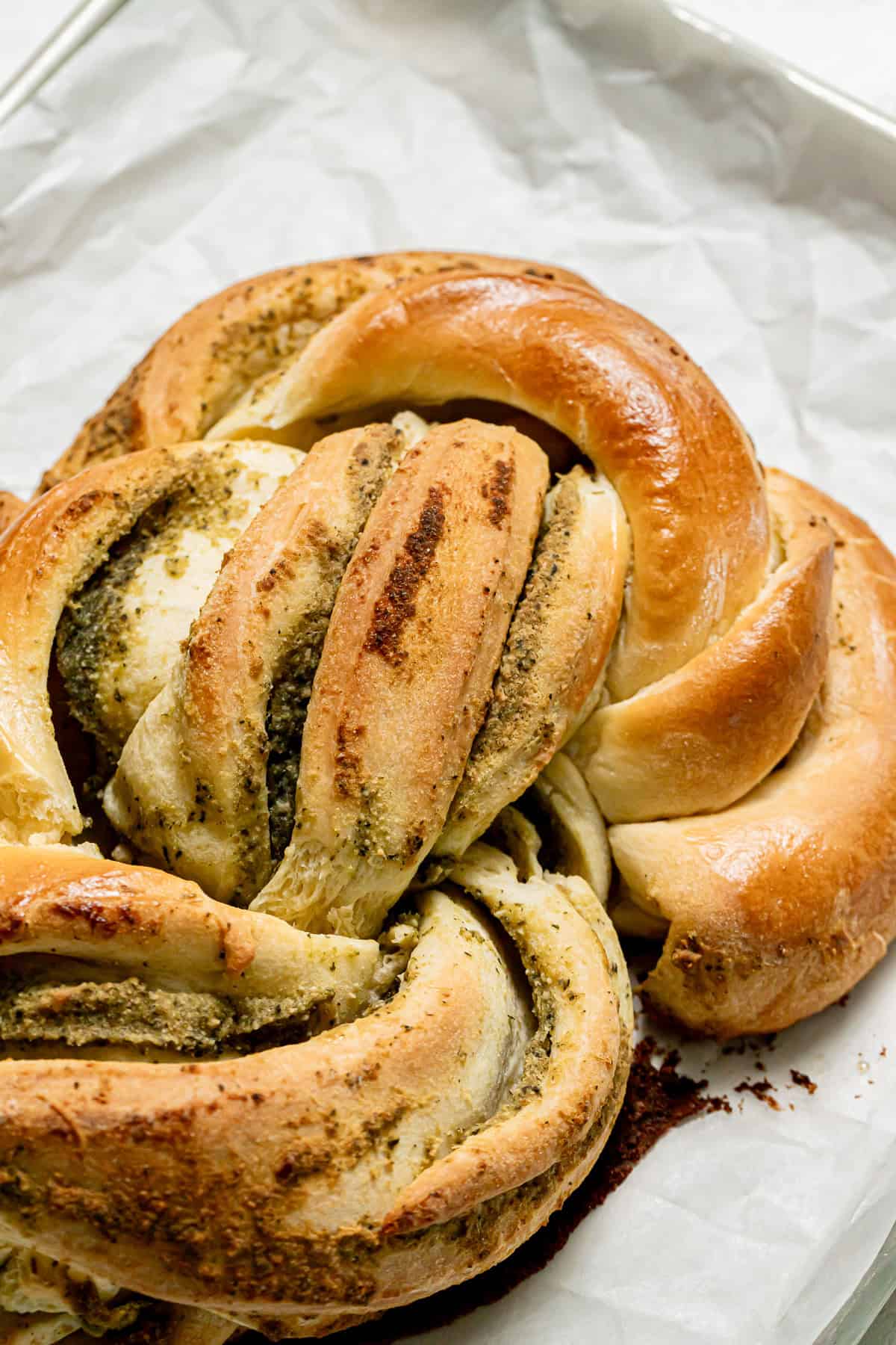 Pesto Brioche Swirl Bread