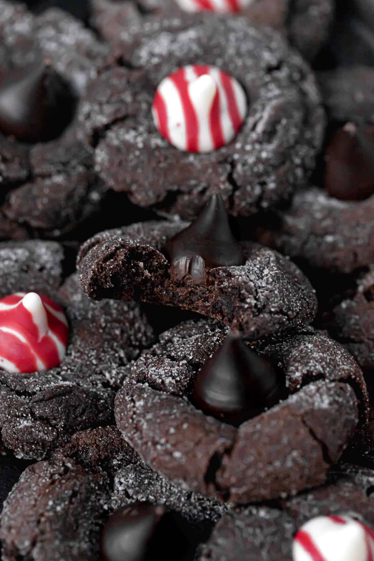 Chocolate Peppermint Kiss Cookies