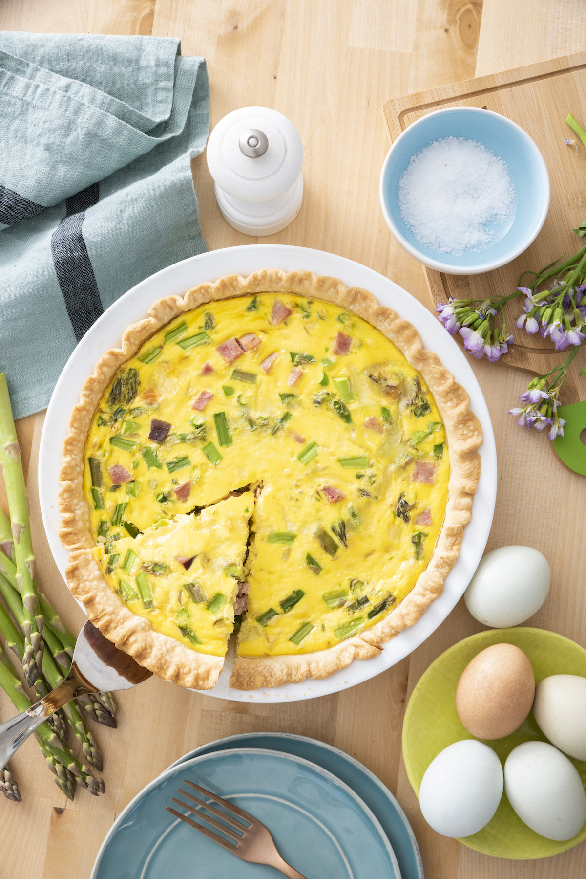 Ham and Asparagus Quiche