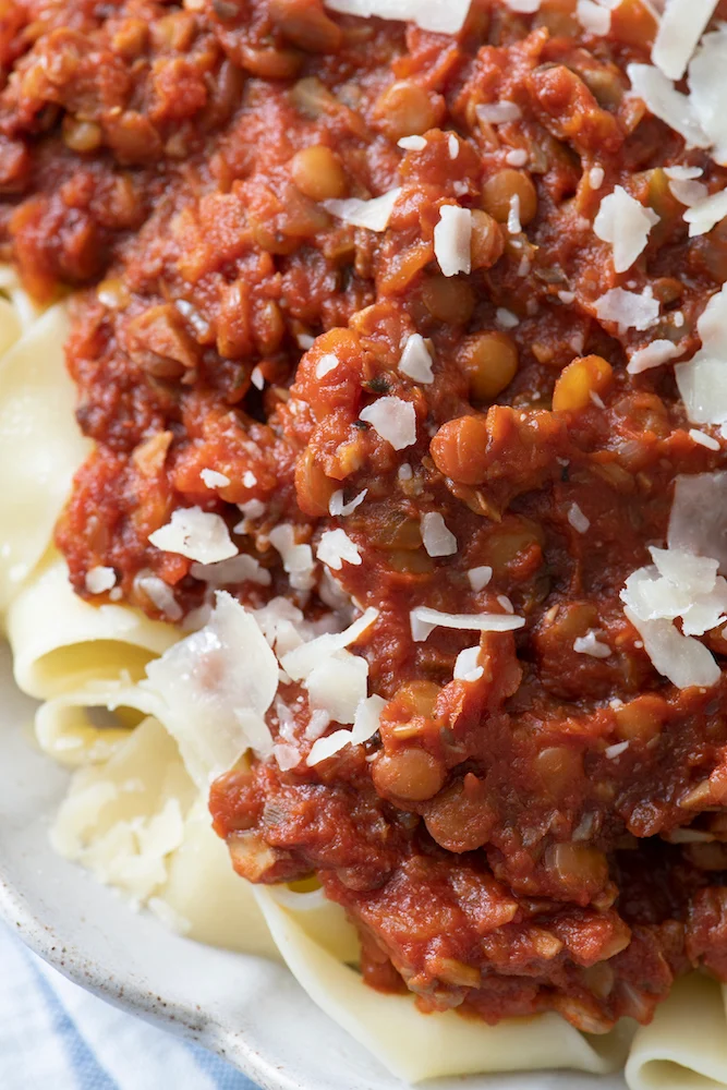Lentil Mushroom Bolognese
