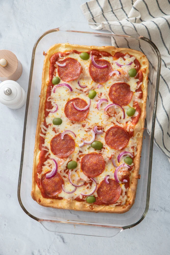 Sheet Pan Pizza with No-Yeast Crust