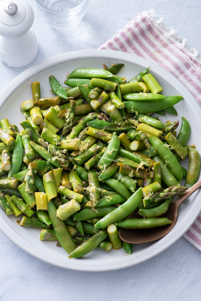 Sugar Snap Pea and Asparagus Saute