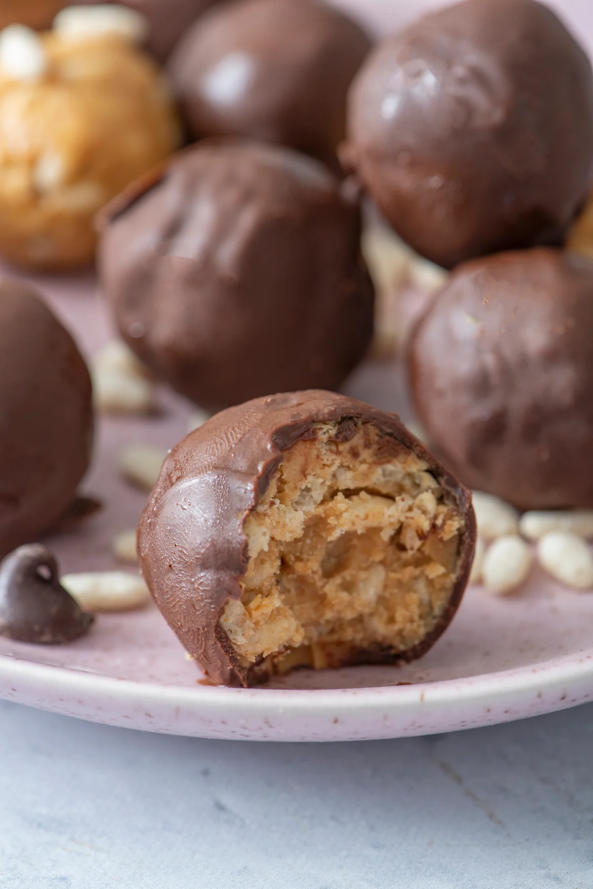 Chocolate Covered Crispy Rice Bites