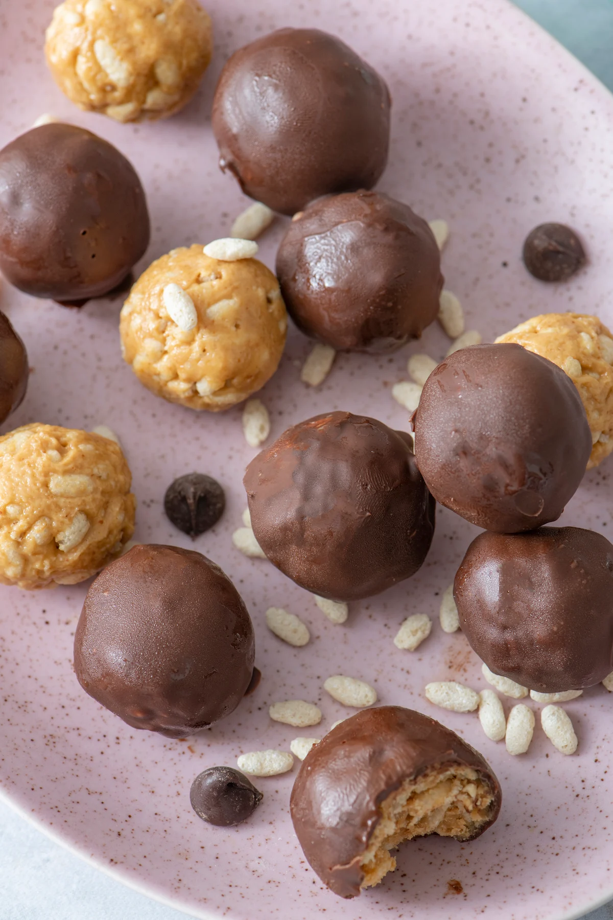 Chocolate Covered Crispy Rice Bites