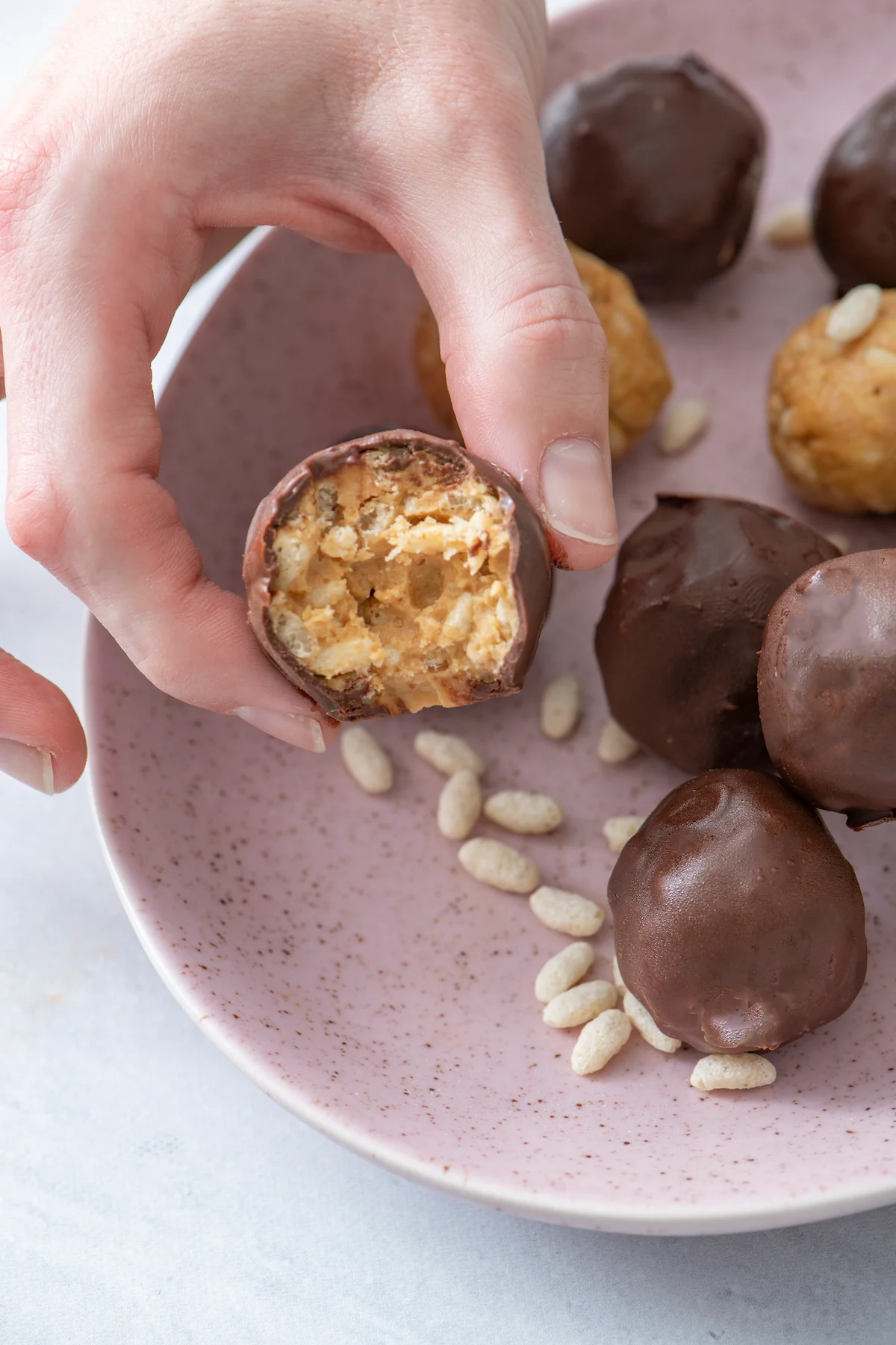 Chocolate Covered Crispy Rice Bites