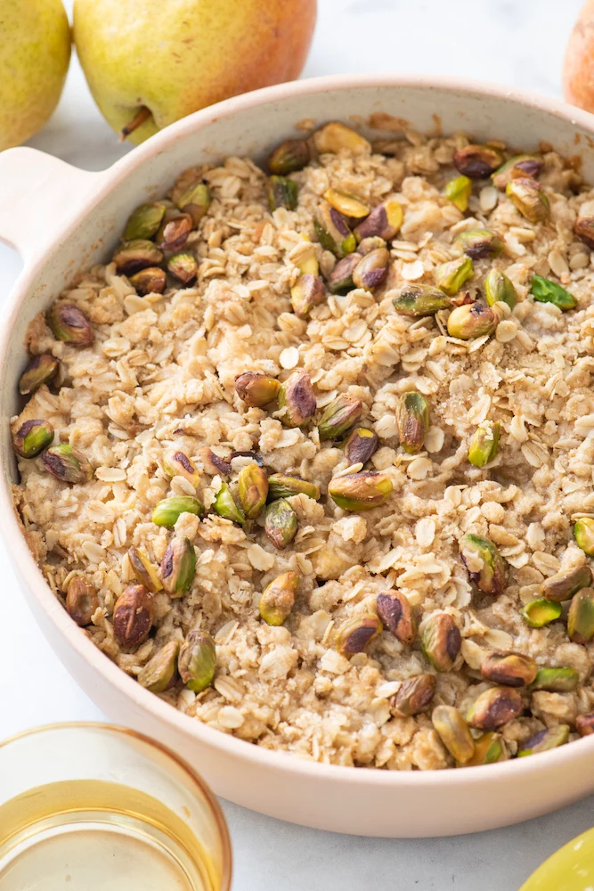 Pear and Pistachio Crisp