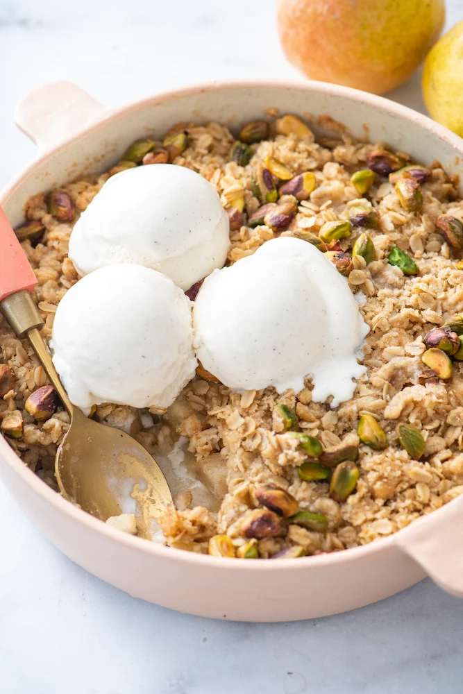 Pear and Pistachio Crisp