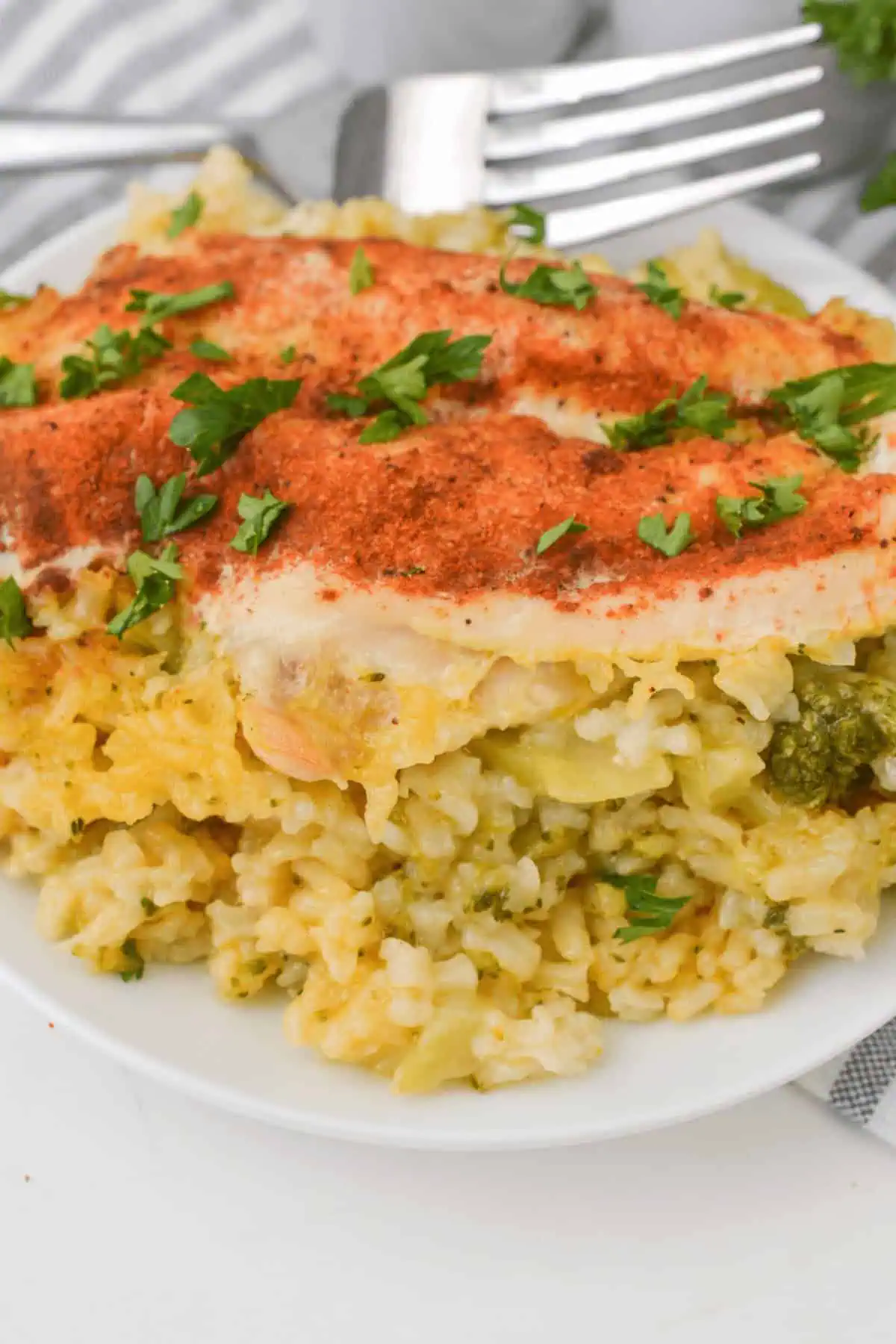 Cheesy Chicken Broccoli and Rice Casserole