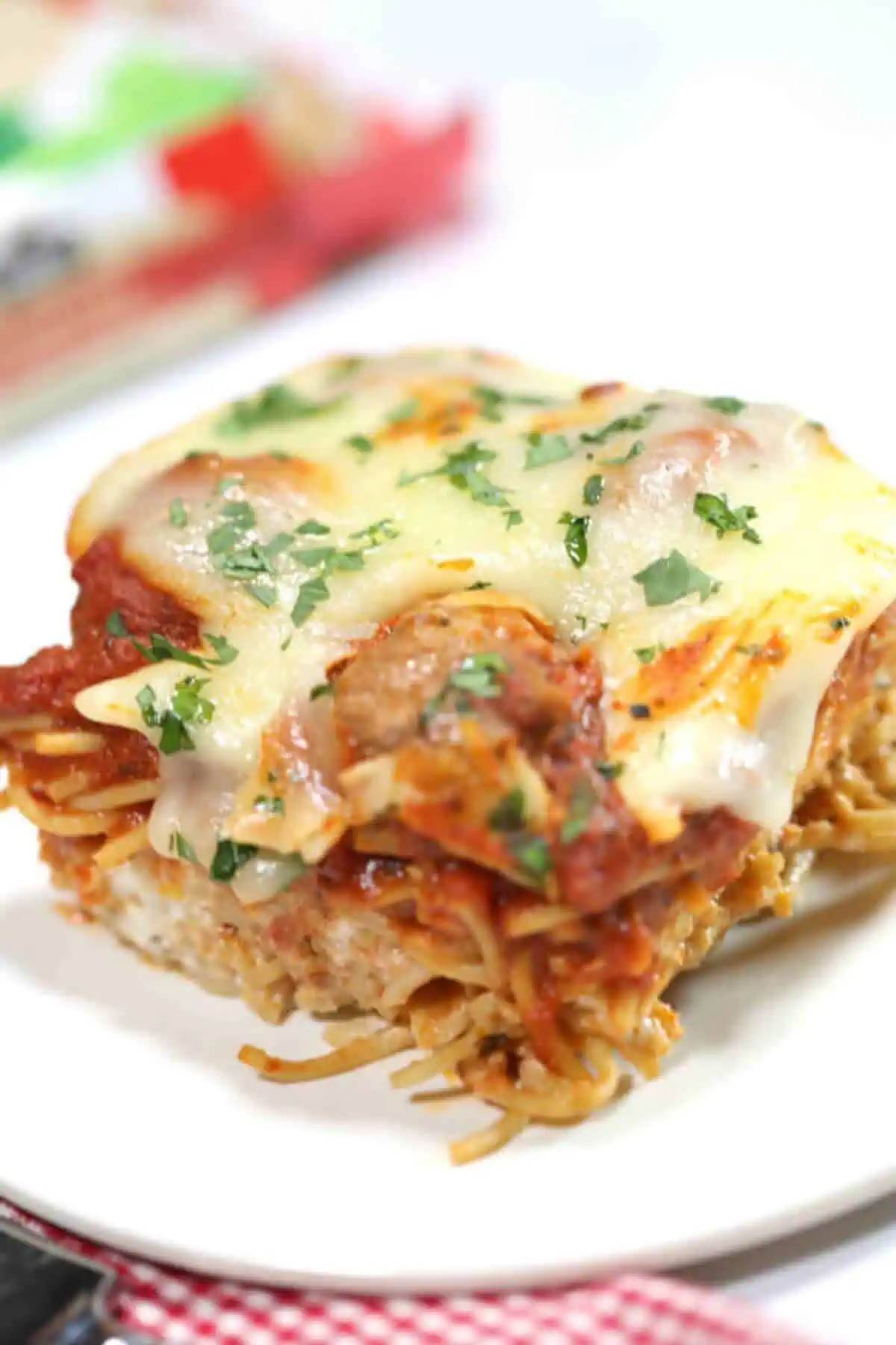 Spaghetti Casserole with Meatballs