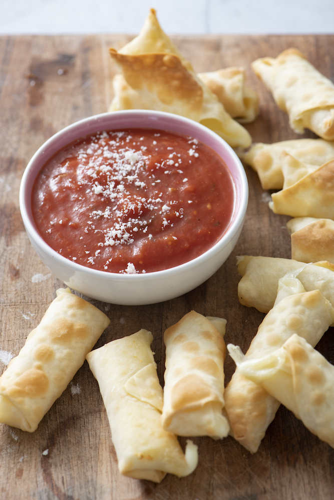 Air Fried Wonton Mozzarella Sticks