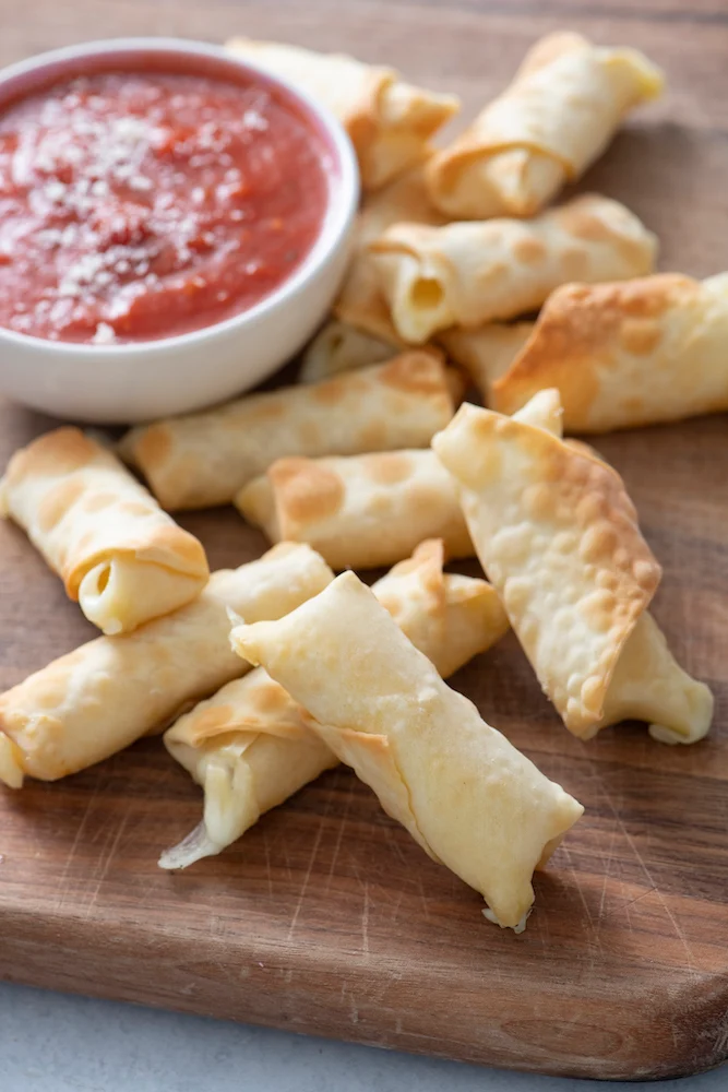 Air Fried Wonton Mozzarella Sticks