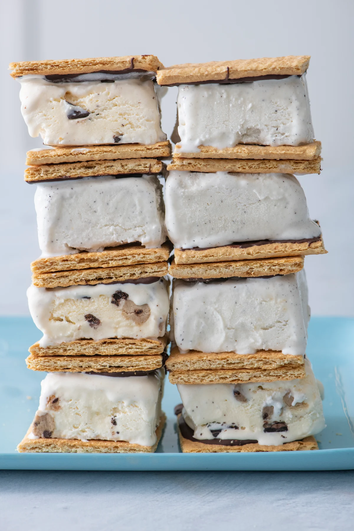 Graham Cracker Chocolate Dipped Ice Cream Sandwiches