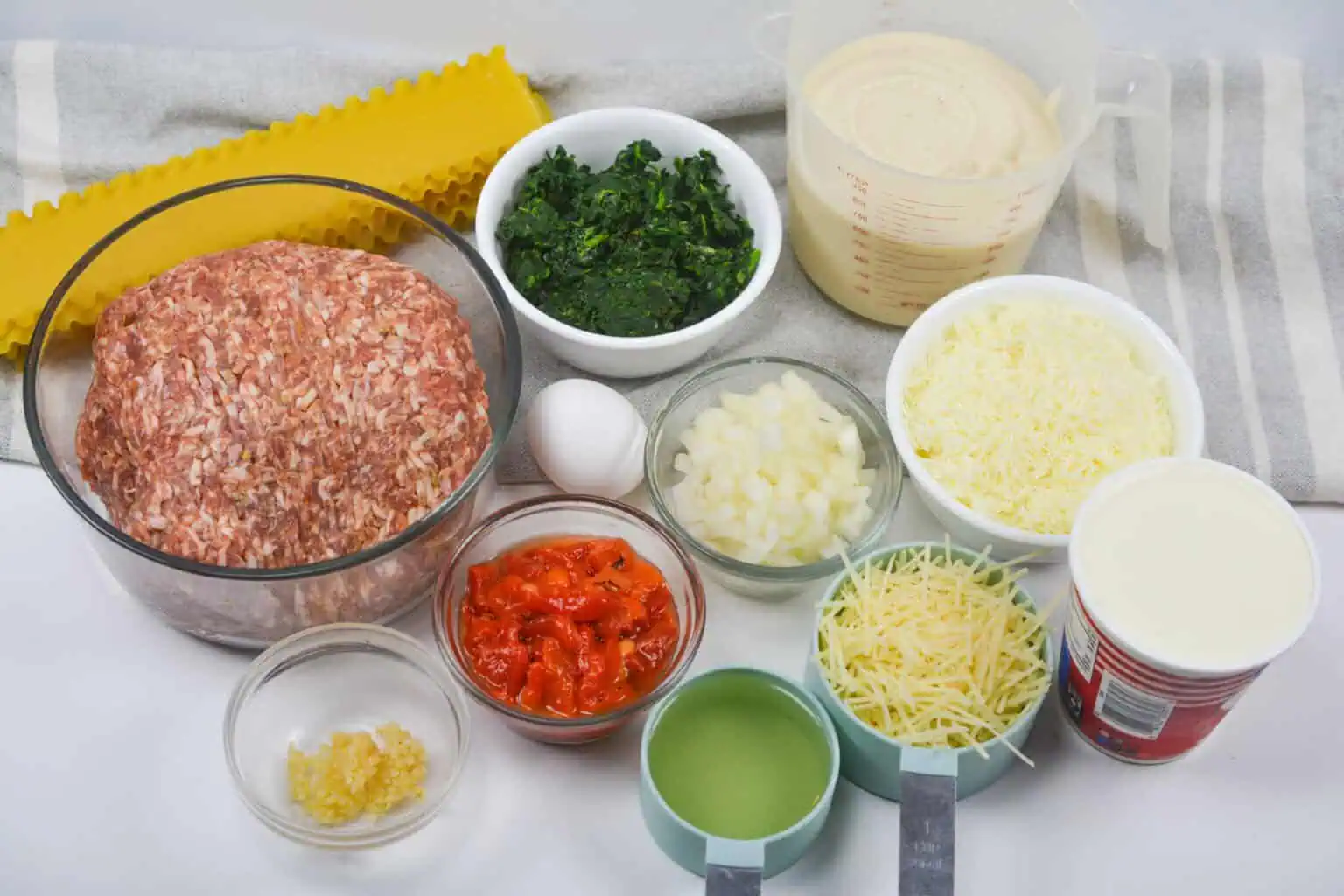 Sausage Vegetable White Sauce Lasagna