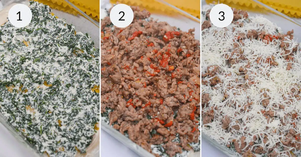 Sausage Vegetable White Sauce Lasagna