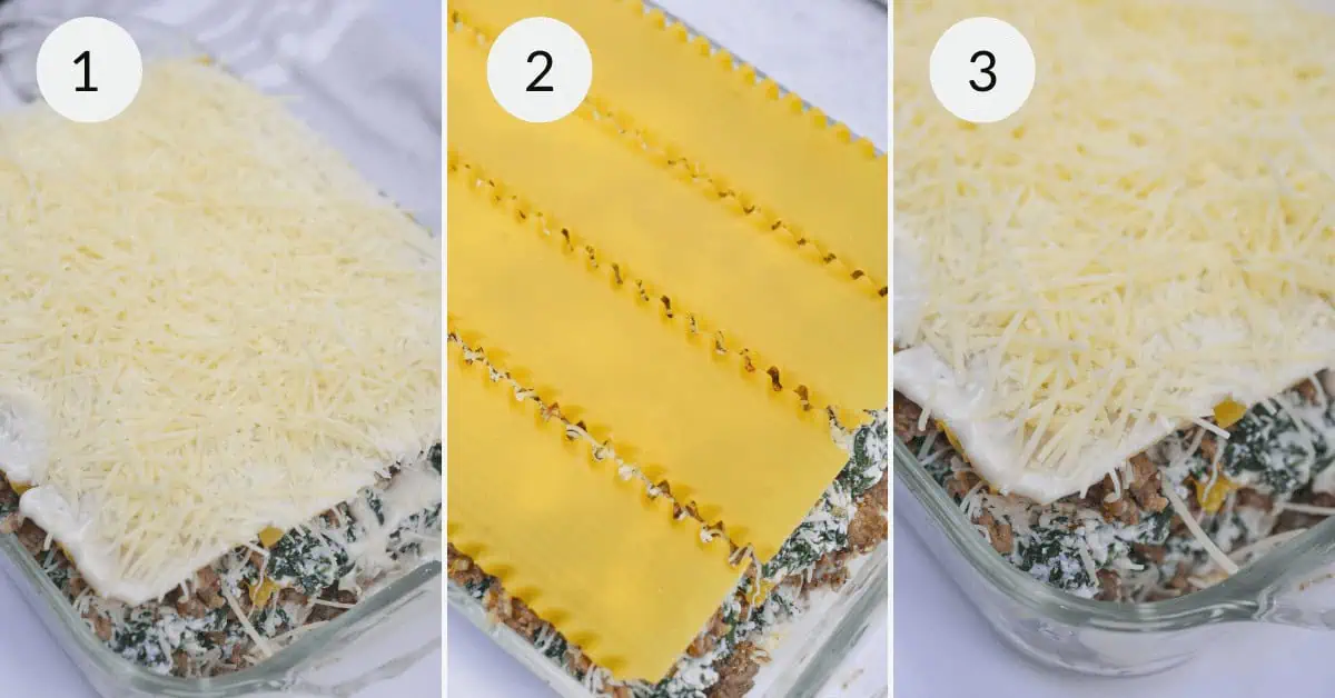 Sausage Vegetable White Sauce Lasagna