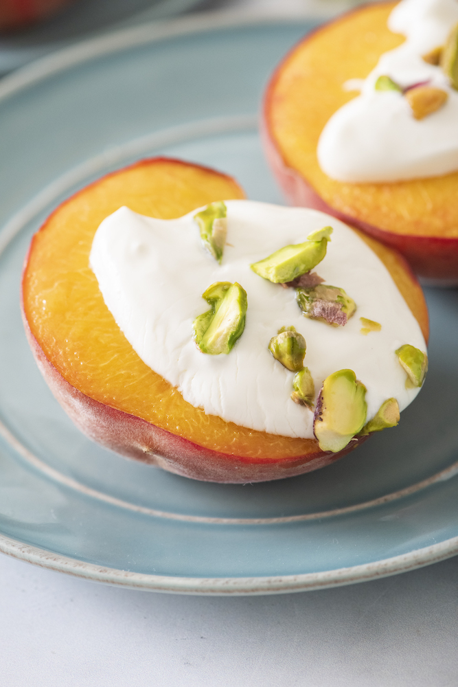 Baked Nectarines with Honey Yogurt Sauce