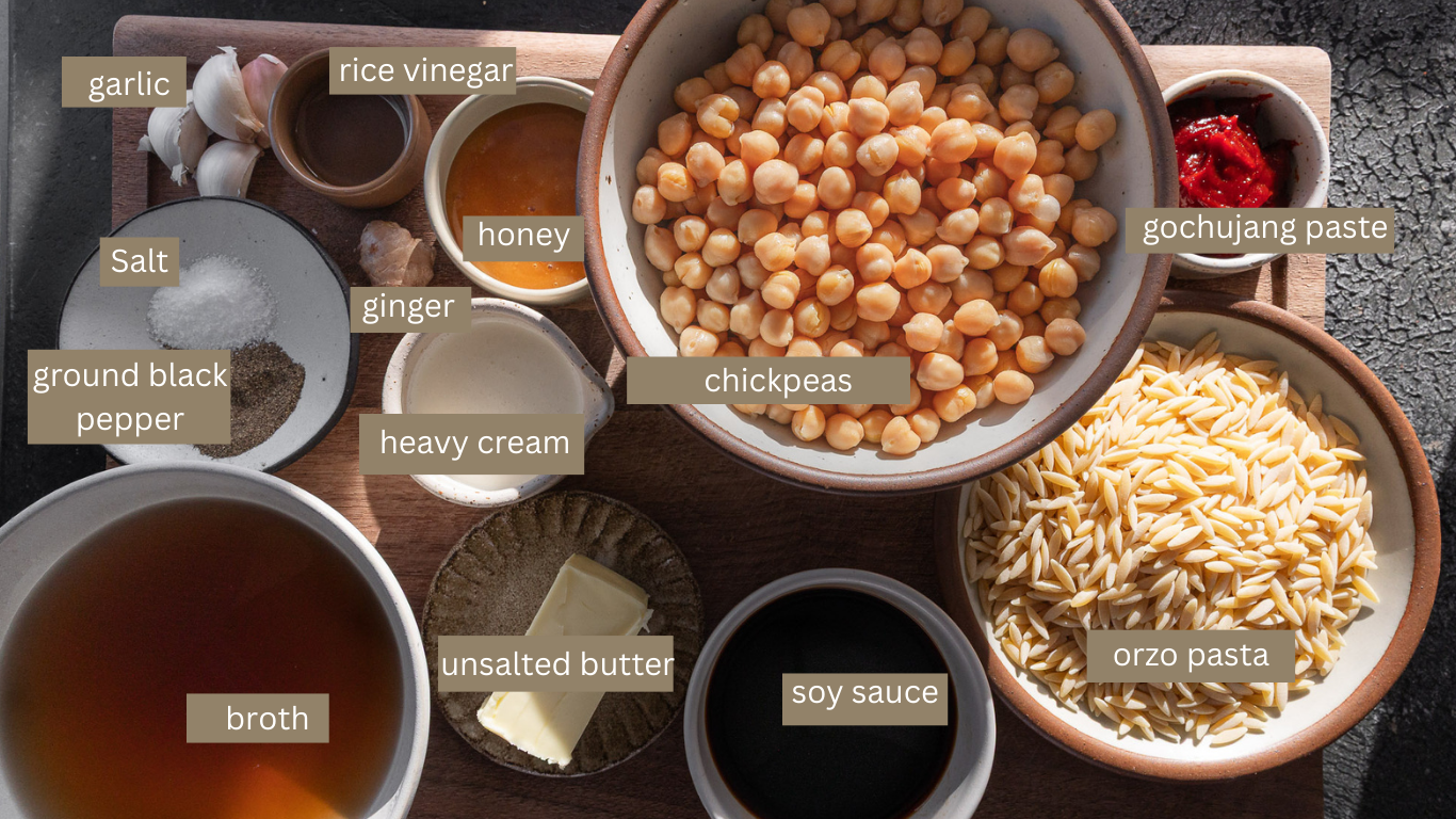 Creamy Gochujang Butter Chickpea Orzo