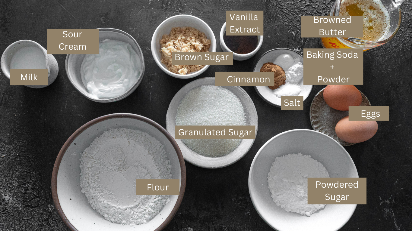 Brown Butter Cinnamon Coffee Cake with Brown Butter Vanilla Glaze