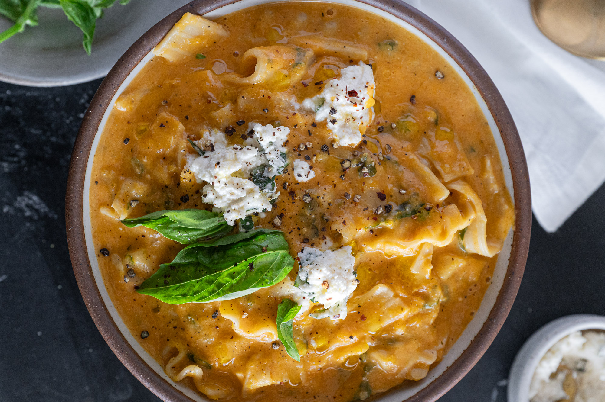 Creamy Butternut Squash Lasagna Soup