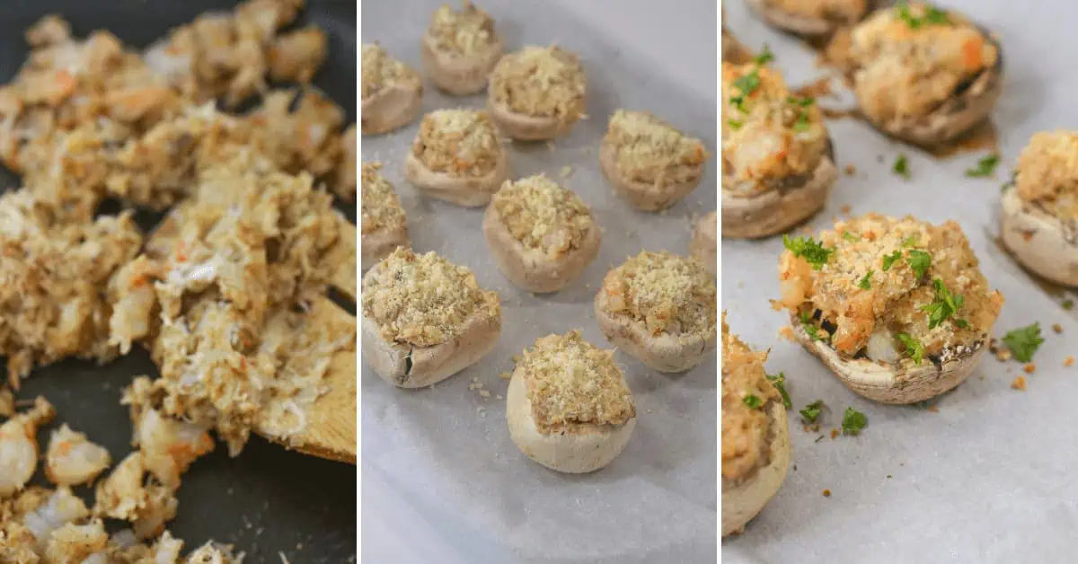 Shrimp and Crab Stuffed Portobello Mushrooms