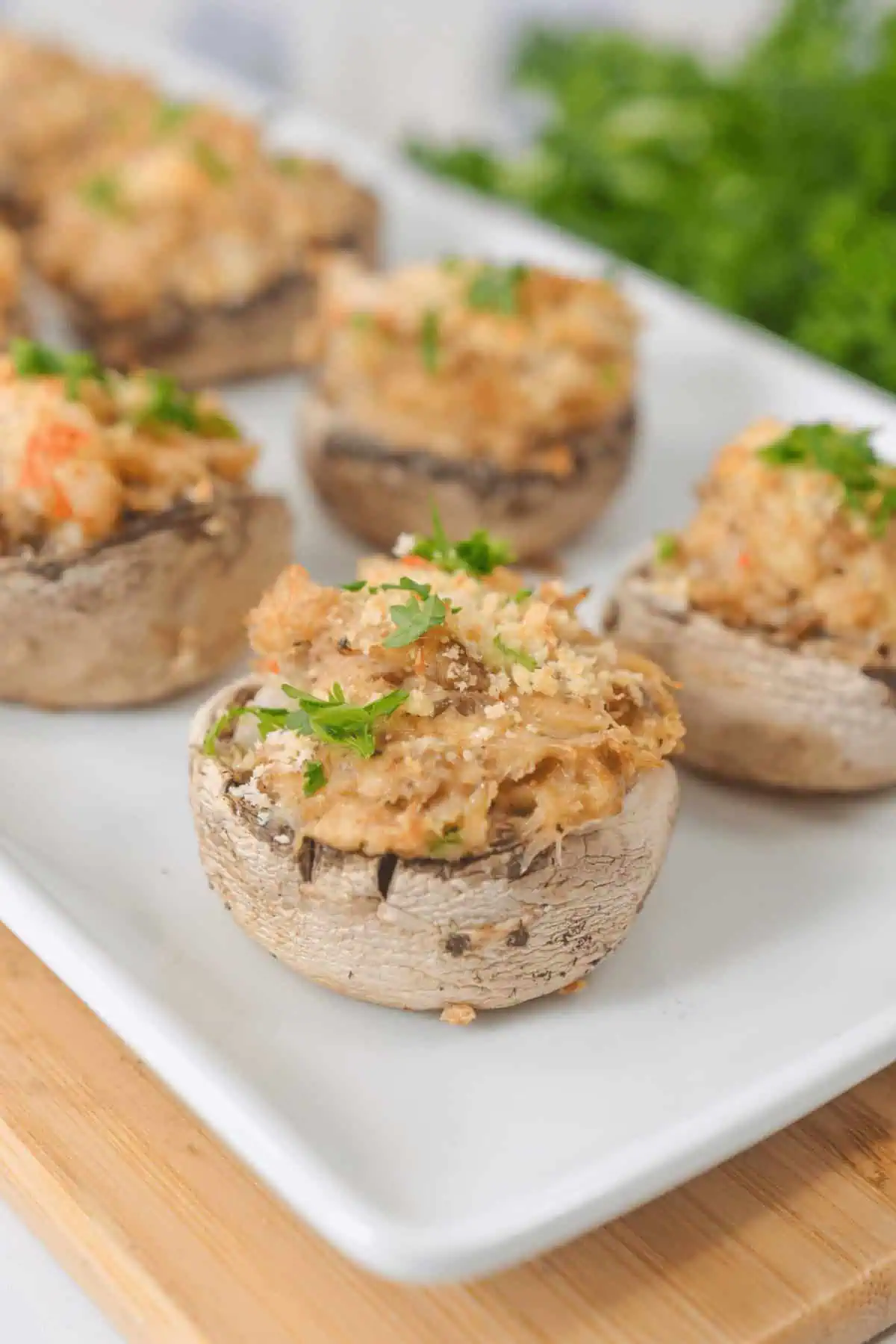 Shrimp and Crab Stuffed Portobello Mushrooms