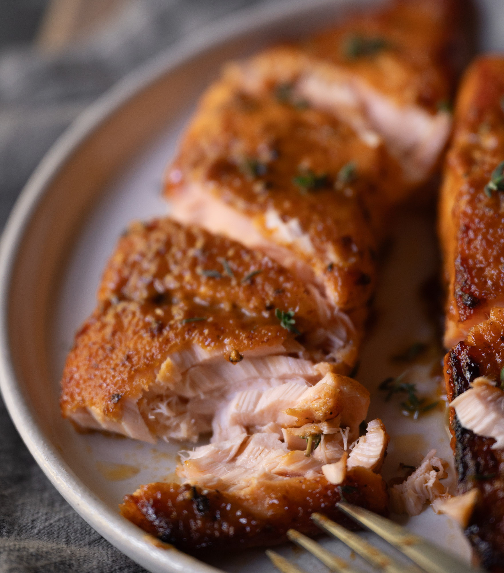 Air-Fryer Salmon with Maple Mustard Glaze