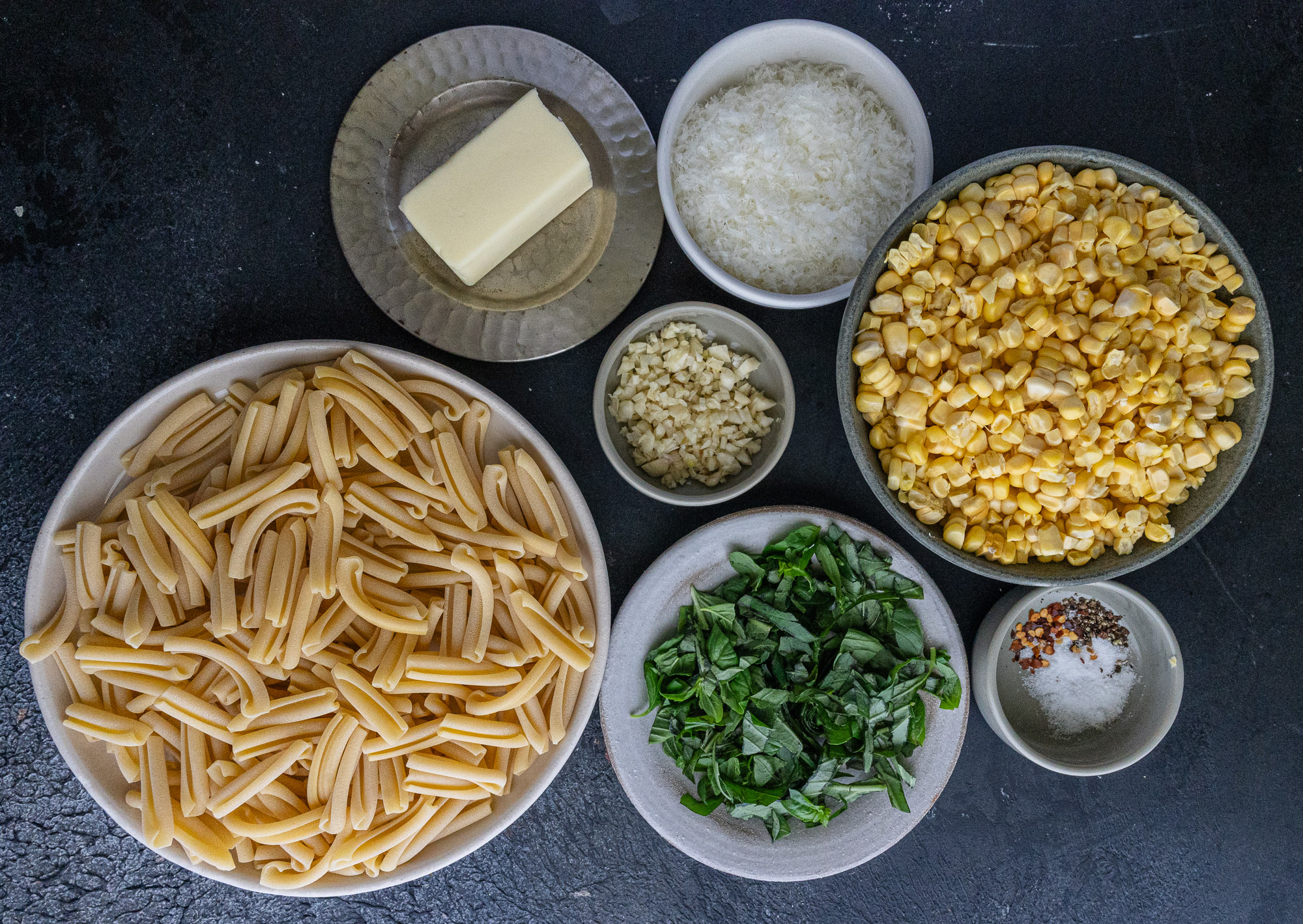 Brown Butter Corn Pasta with Basil and Parmesan