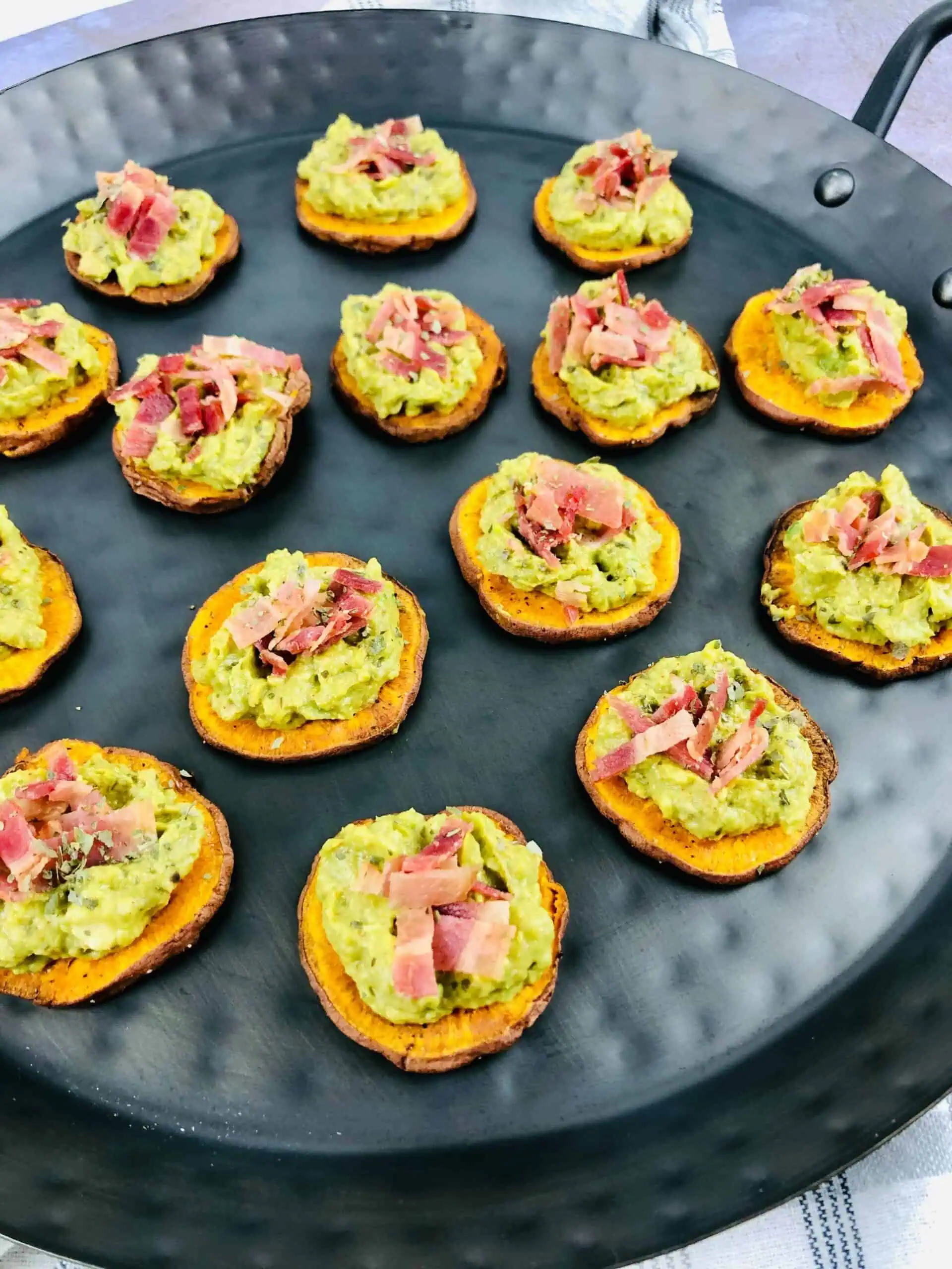 Sweet Potato Appetizer with Bacon and Avocado