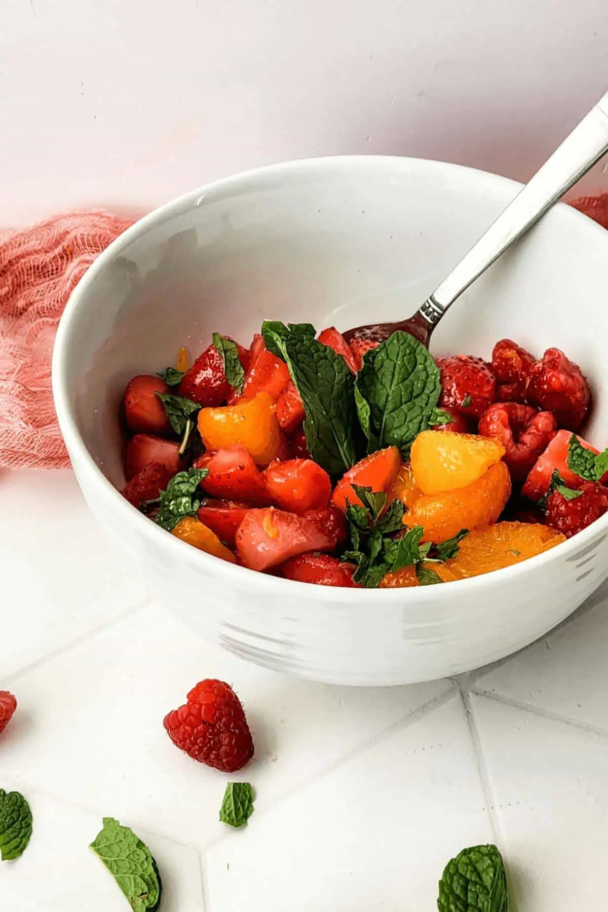 Berry Breakfast Fruit Salad with Honey Lime Dressing