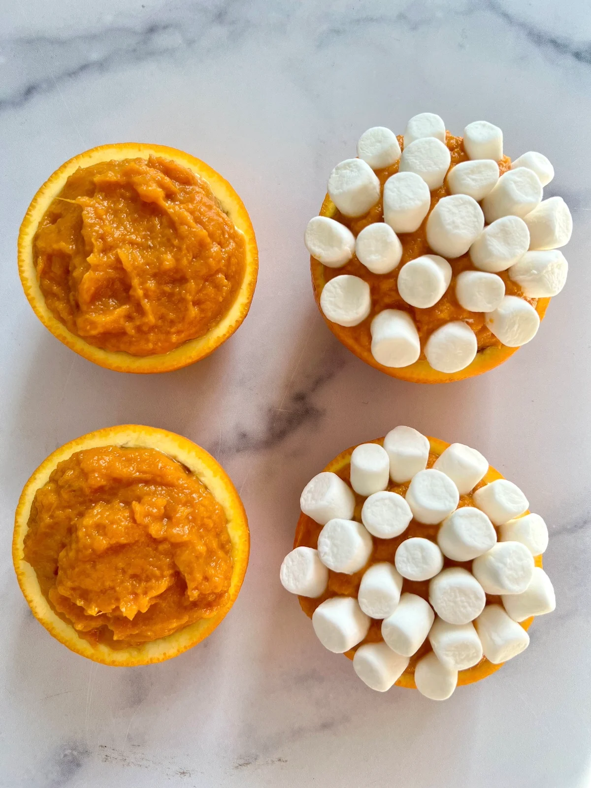Sweet Potatoes in Orange Cups