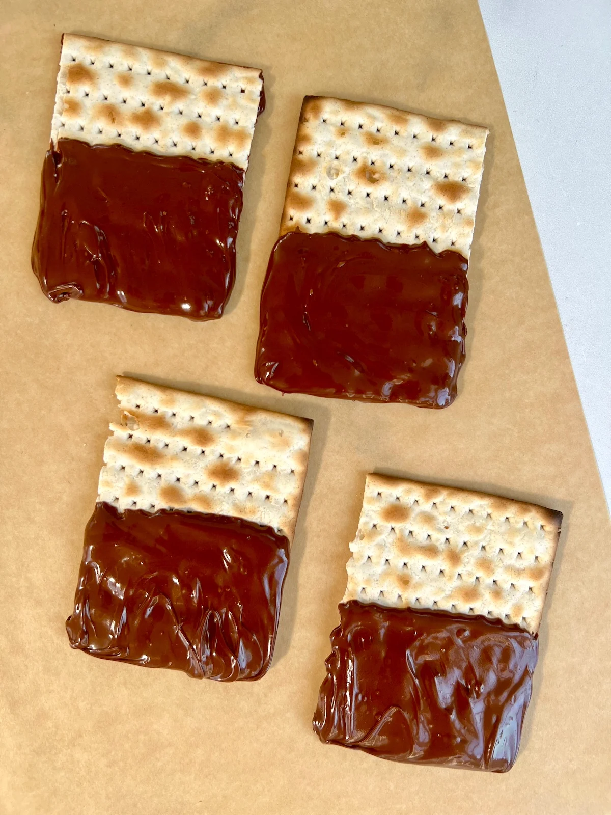 Chocolate Dipped Matzah with Sprinkles