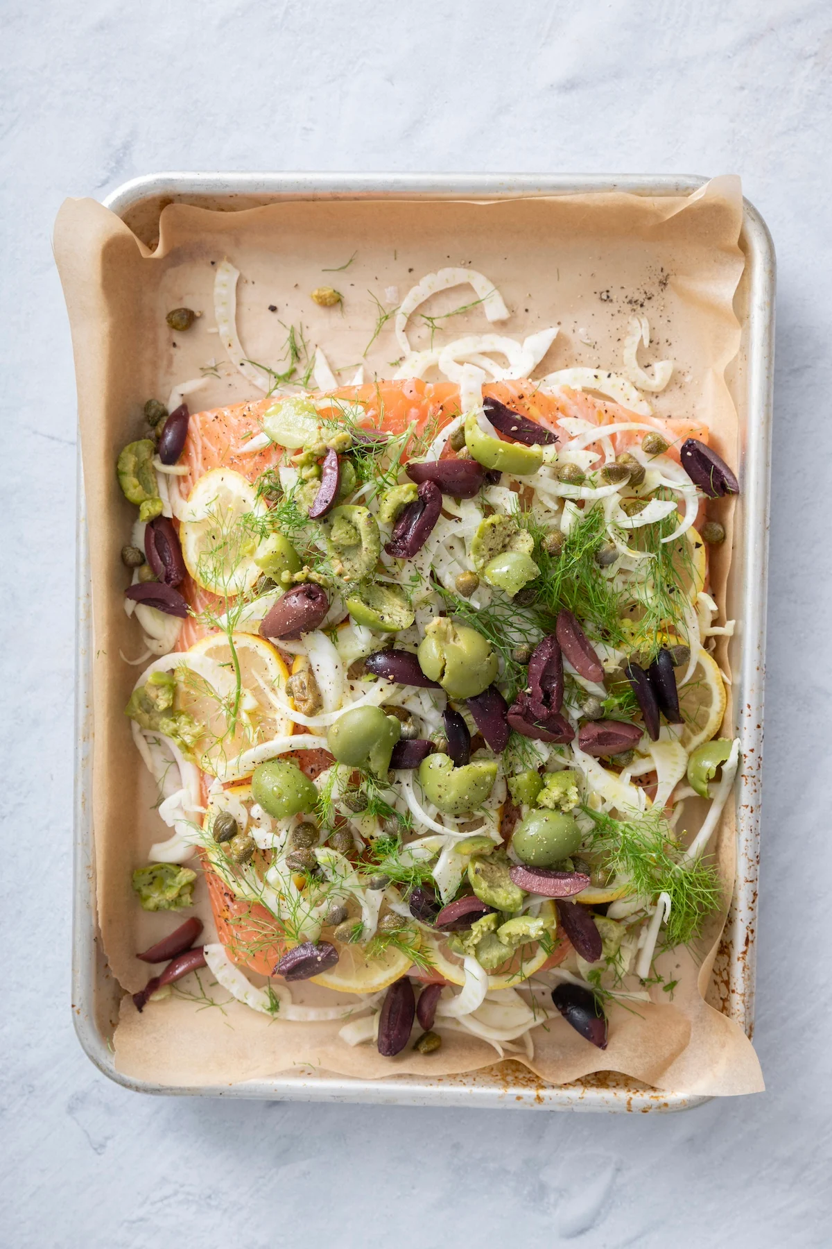 Salmon with Fennel, Citrus and Olives