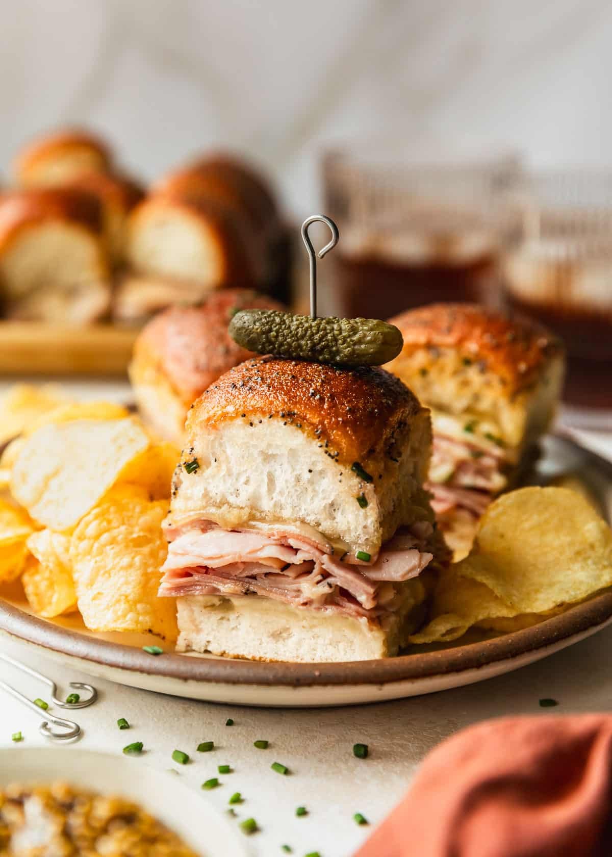 Baked Brown Sugar Ham and Cheese Sliders