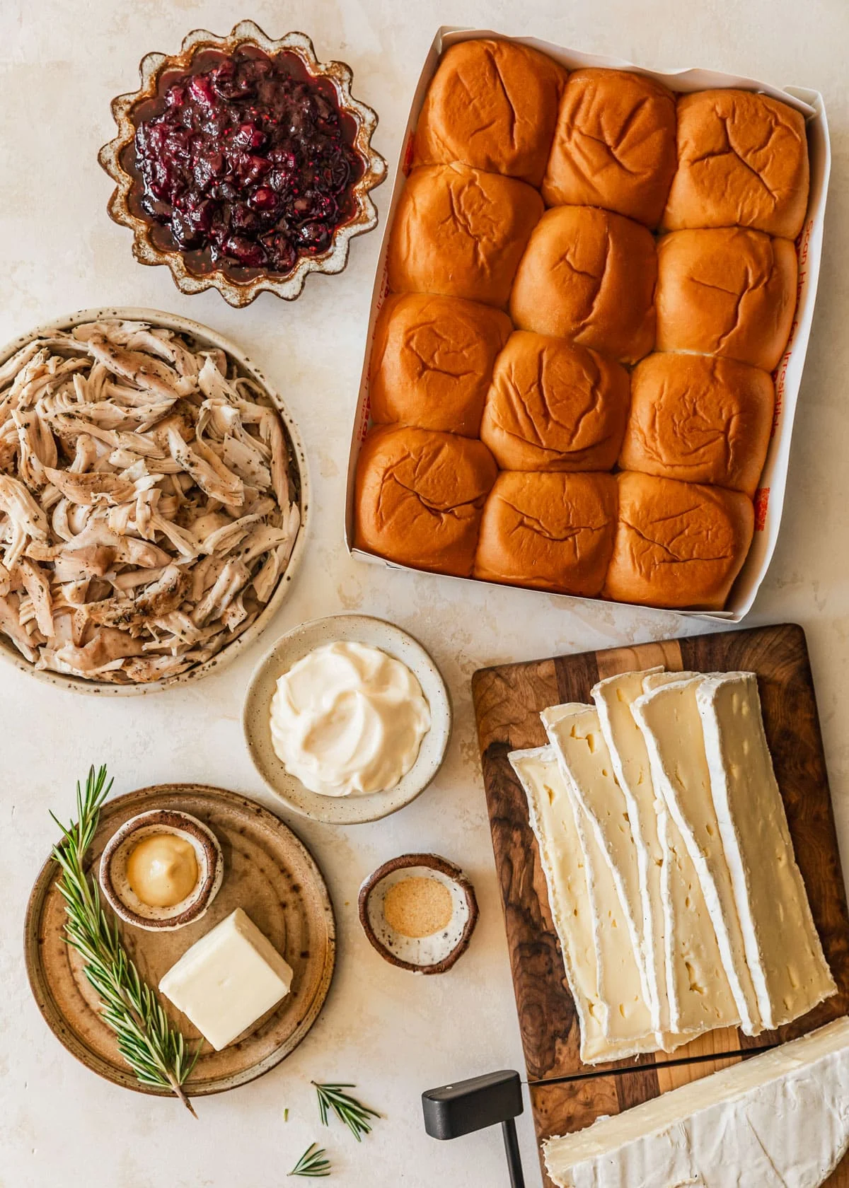 Leftover Turkey and Cranberry Sliders with Brie