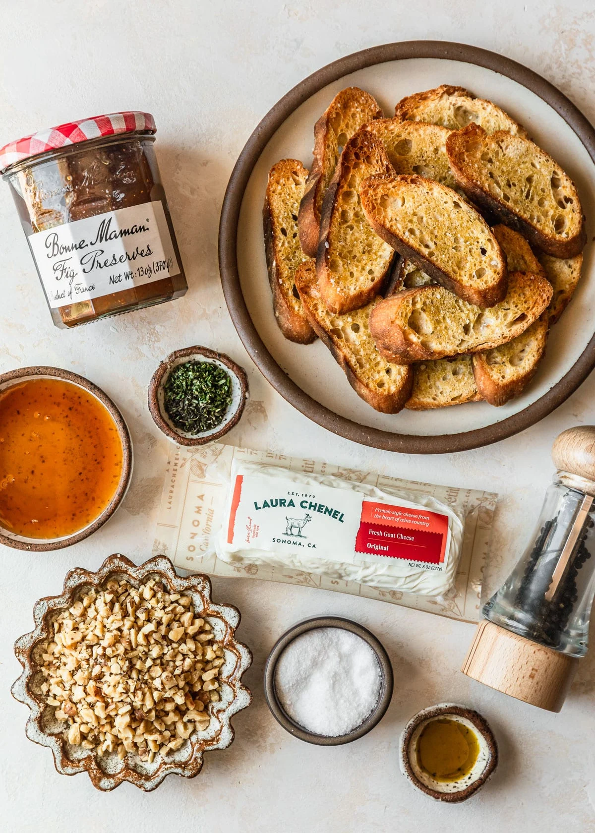 Figgy Goat Cheese Crostini with Honey