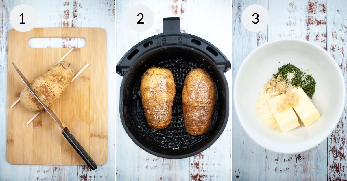 Air Fryer Hasselback Potatoes