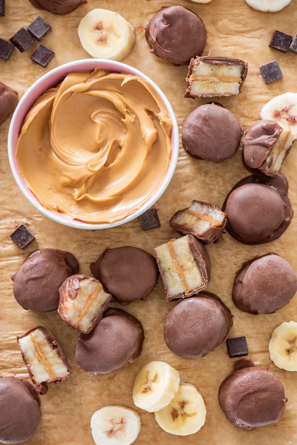 Frozen Chocolate Peanut Butter Banana Bites