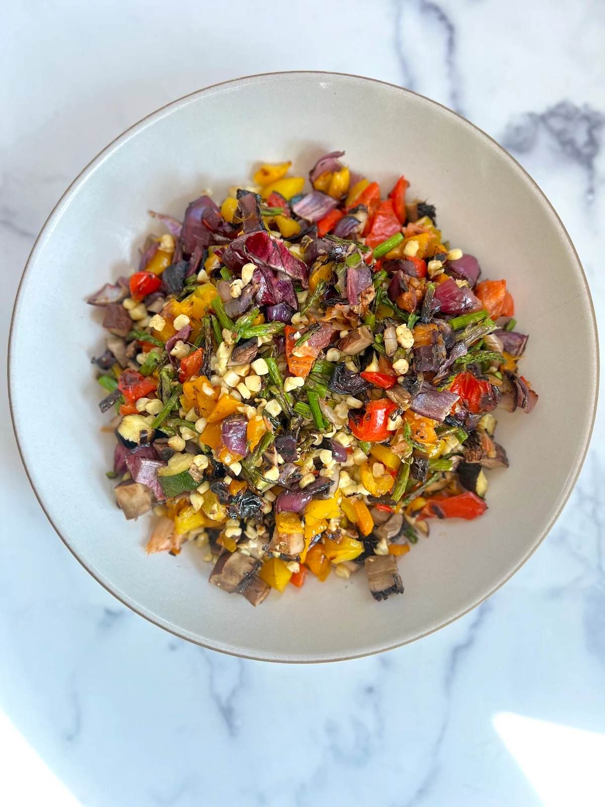 Grilled Vegetable Kimchi Salad