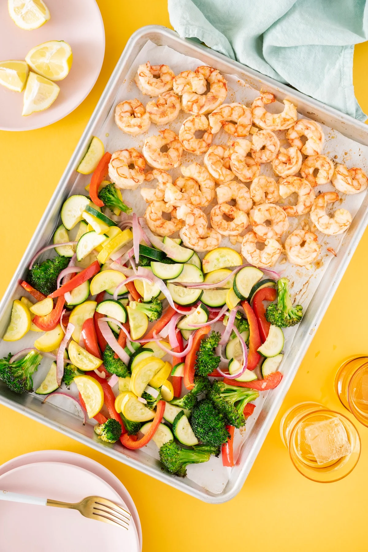 One Sheet Pan Shrimp and Vegetable Dinner